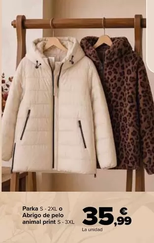 Parka O Abrigo De Pelo Animal Print