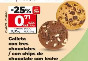El Molino De Dia - Galleta Con Tres Chocolates/Con Chips De Chocolate Con Leche