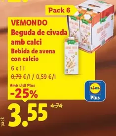 Vemondo - Bebida De Avena Con Calcio