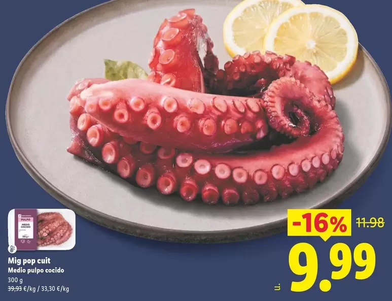 Medio Pulpo Cocido