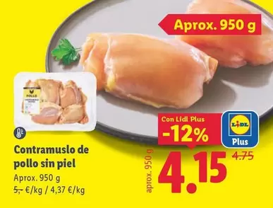 Contramuslo De Pollo Sin Piel