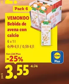 Vemondo - Bebida De Avena Con Calcio