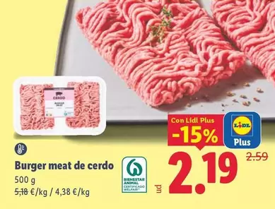 Burger Meat De Cerdo