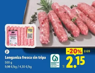 Longaniza Fresca Sin Tripa