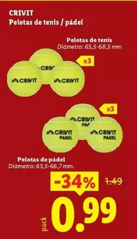 Crivit - Pelota De Tenis/Pádel