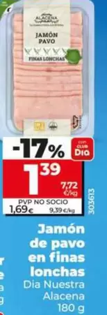Dia Nuestra Alacena - Jamón De Pavo En Finas Lonchas