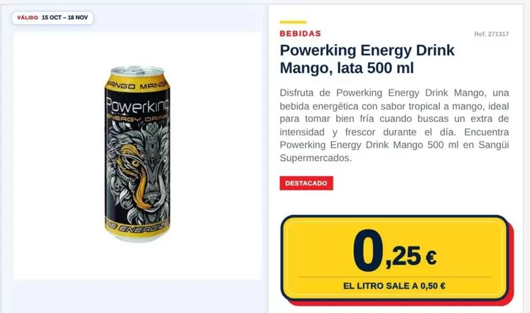 Powerking - Energy Drink Mango
