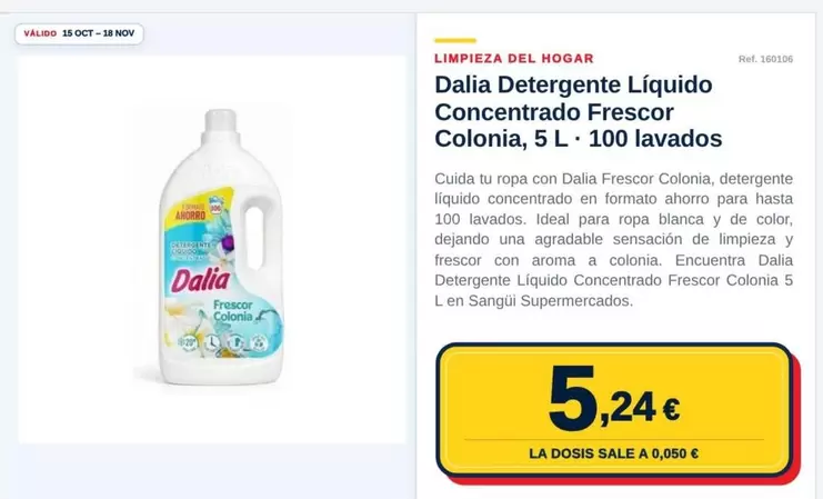Dalia - Detergente Liquido Concentrado Frescor Colonia