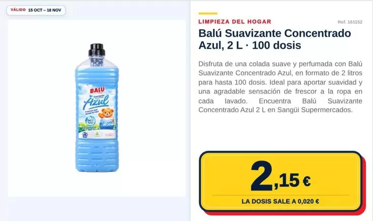 Balu - Suavizante Concentrado Azul
