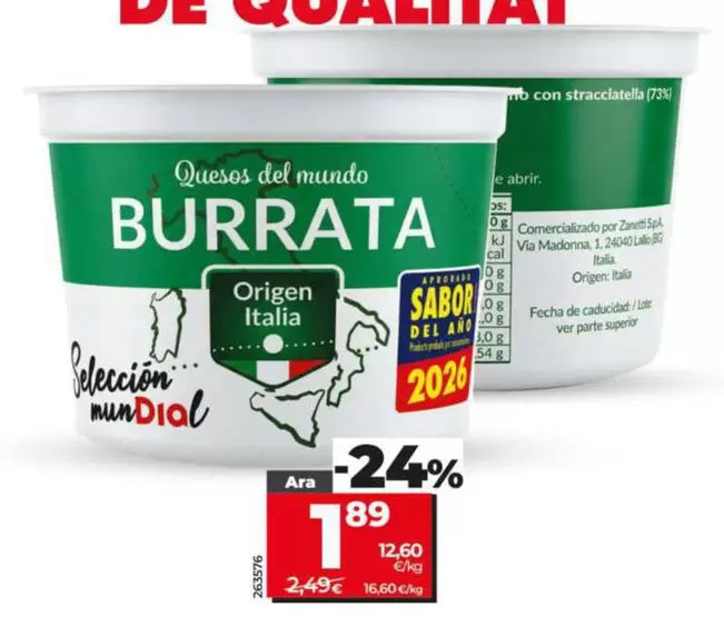Burrata Italiana Stracciatella 73%