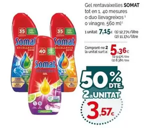 Somat - Gel Rentavaixelles Tot En 1, 40 Mesures O Duo Levavière O Vinagre