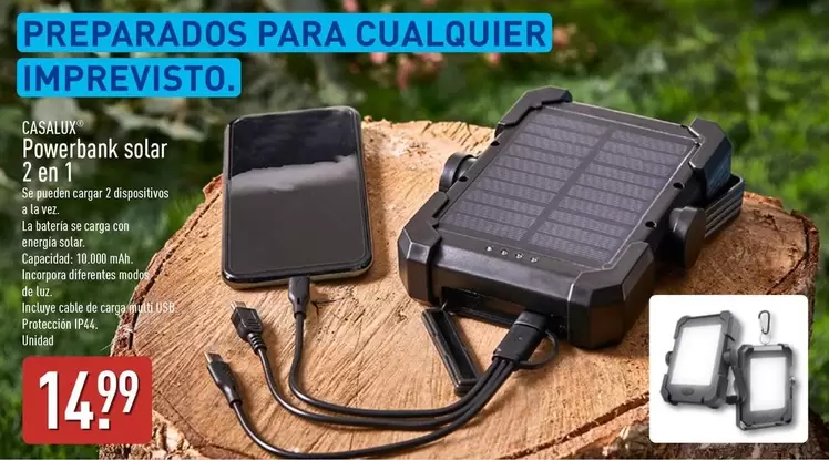 Casalux - Powerbank Solar 2 En 1