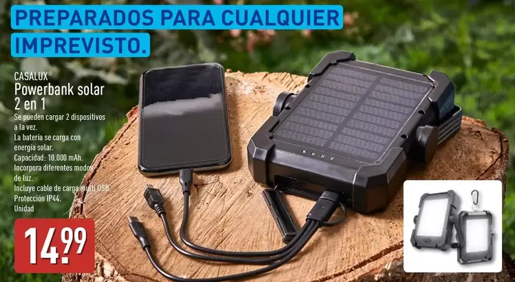 Casalux - Powerbank Solar 2 En 1