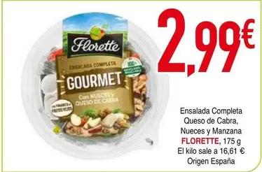Florette - Ensalada Completa Queso De Cabra, Nueces Y Manzana