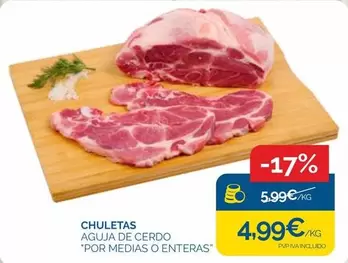 Chuletas Aguja De Cerdo Por Medias O Enteras