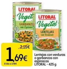 Litoral - Lentejas Con Verduras O Garbanzos Con Espinacas