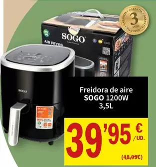 Sogo - Freidora De Aire 1200w