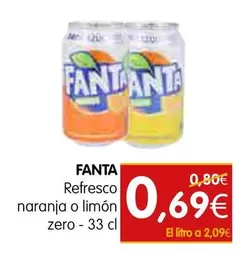 Fanta - Refresco Naranja O Limón Zero