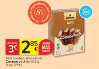 Consum - Mini Bombon Almendrado Pack 8x