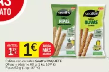 ATO - Palitos Con Cereales Snatt's Paquete