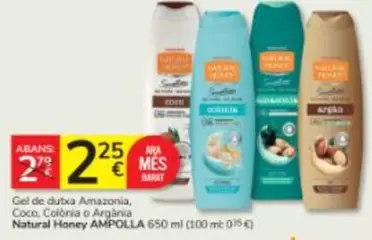 Natural Honey - Gel De Dutxa Amazonia, Coco, Colônia O Argania