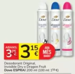 Dove - Desodorant Original, Invisible Dry O Dragon Fruit