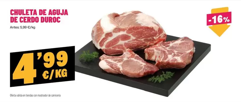 duroc - Chuleta De Aguja De Cerdo Duroc