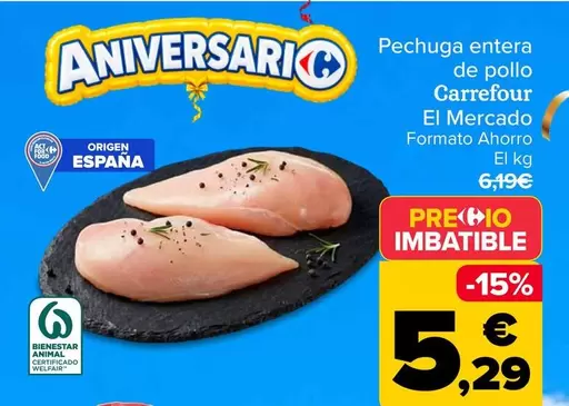 Carrefour - Pechuga Entera De Pollo El Mercado