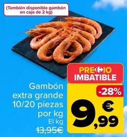 Gambon Extra Grande 10/20 Piezas Por Kg
