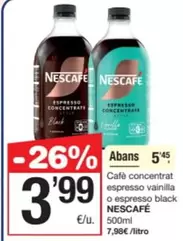 Nescafé - Cafe Concentrat Espresso Vainilla O Espresso Black