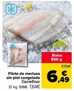 Carrefour - Filete De Merluza Sin Piel Congelado