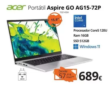 Acer - Portatil Aspire Go Ag15-72p