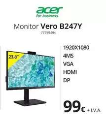 Acer - Monitor Vero B247y