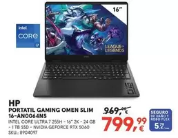 Intel - Hp Portatil Gaming Slim 16-Ano064NS