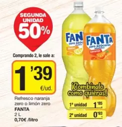 fanta - Refresco Naranja Zero O Limon Zero
