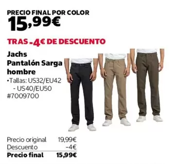 Jachas Pantalón Sarga Hombre