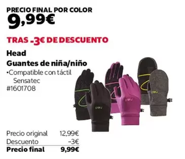 Head - Guantes De Niña/nino