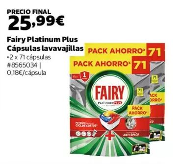 Fairy - Platinum Plus Capsulas Lavavajillas