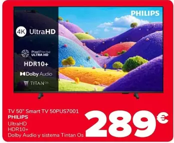 Philips - Tv 50" Smart Tv 50pus7001 Ultra-id