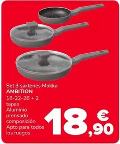 Ambition - Set 3 Sartenes Mokka