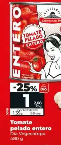 Dia Vegecampo - Tomate Pelado Entero