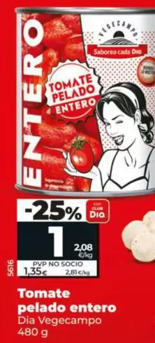 Dia Vegecampo - Tomate Pelado Entero