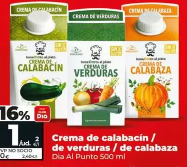 Dia Al Punto - Crema De Calabacin/De Verduras/De Calabaza