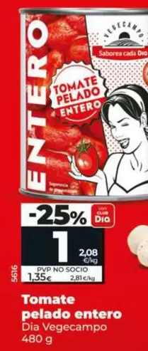 Dia Vegecampo - Tomate Pelado Entero