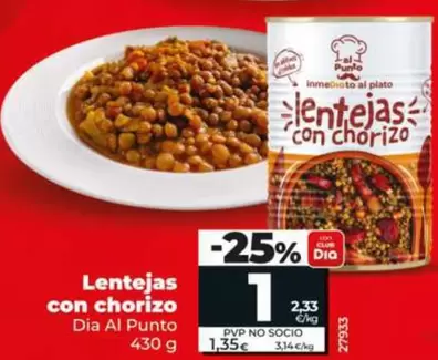 Dia Al Punto - Lentejas Con Chorizo