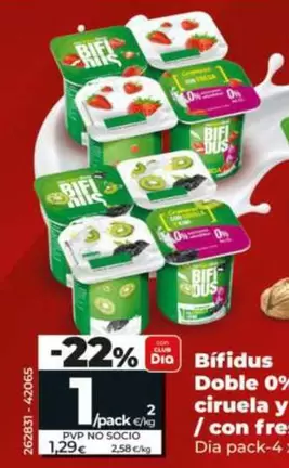 Dia - Bifidus Doble 0% Con Ciruela Y Kiwi/Con Fresa
