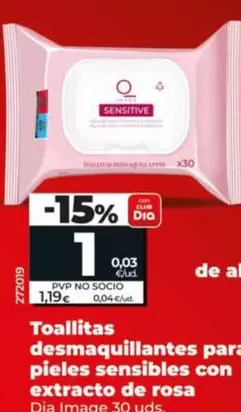 Dia Imaqe - Toallitas Desmaquillantes Par Pieles Sensibles Con Extracto De Rosa