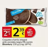 Bicentury - Coquetes D'Arròs Integral Amb Xocolata Negra 0% Sucres