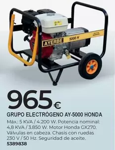 Ayerbe - Grupo Electrógeno Ay-5000 Honda