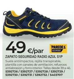 Paredes - Zapato Seguridad Radio Azul S1-